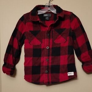 Roots Kids plaid button down flannel shirt